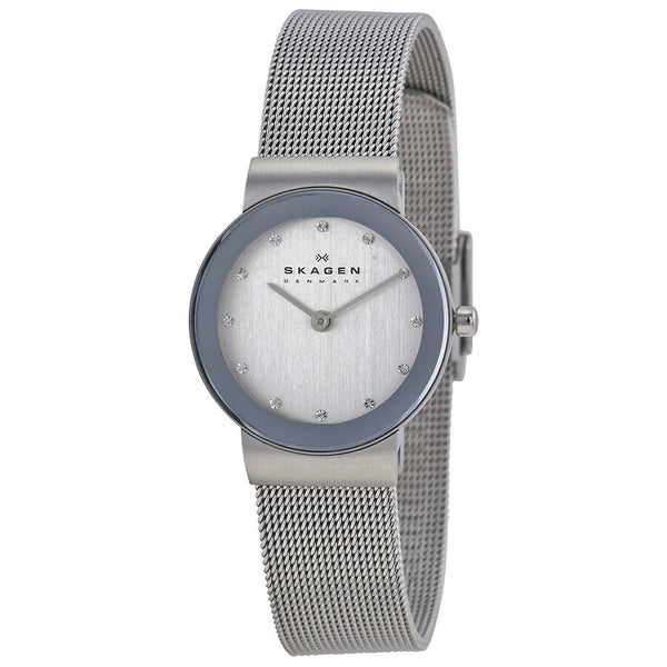 Skagen Classic Chrome Dial Mesh Ladies Watch 358SSSD - Watches of America