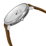 Skagen Ditte Silver Dial Brown Leather Ladies Watch SKW2214 - Watches of America #2