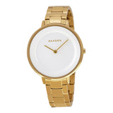 Skagen Ditte Silver Dial Gold-Tone Stainless Steel Ladies Watch SKW2330 - Watches of America