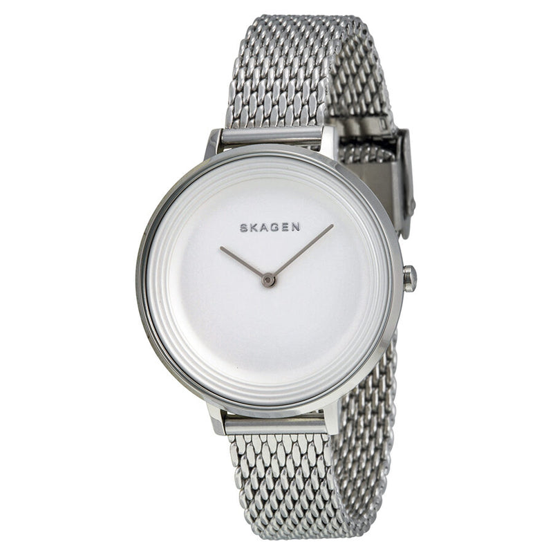 Skagen Ditte Silver Dial Stainless Steel Mesh Bracelet Ladies Watch SKW2332 - Watches of America