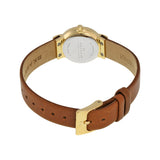 Skagen Freja Gold Dial Brown Saddle Leather Ladies Watch SKW2175 - Watches of America #3