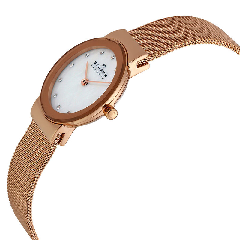 Skagen Freja Mother of Pearl Dial Rose Gold-tone Ladies Watch 358SRRD - Watches of America #2