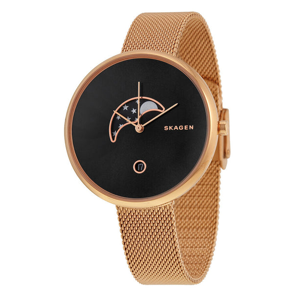 送料・関税込★skagen スカーゲン skw2421 Gitte rosegold watch skagen-gitte-moonphase-black-