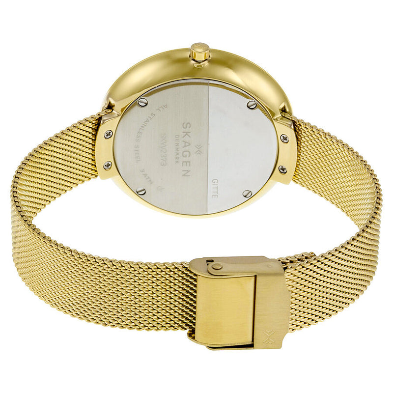 Skagen Gitte Moonphase Gold Dial Gold-tone Mesh Ladies Watch SKW2373 - Watches of America #3