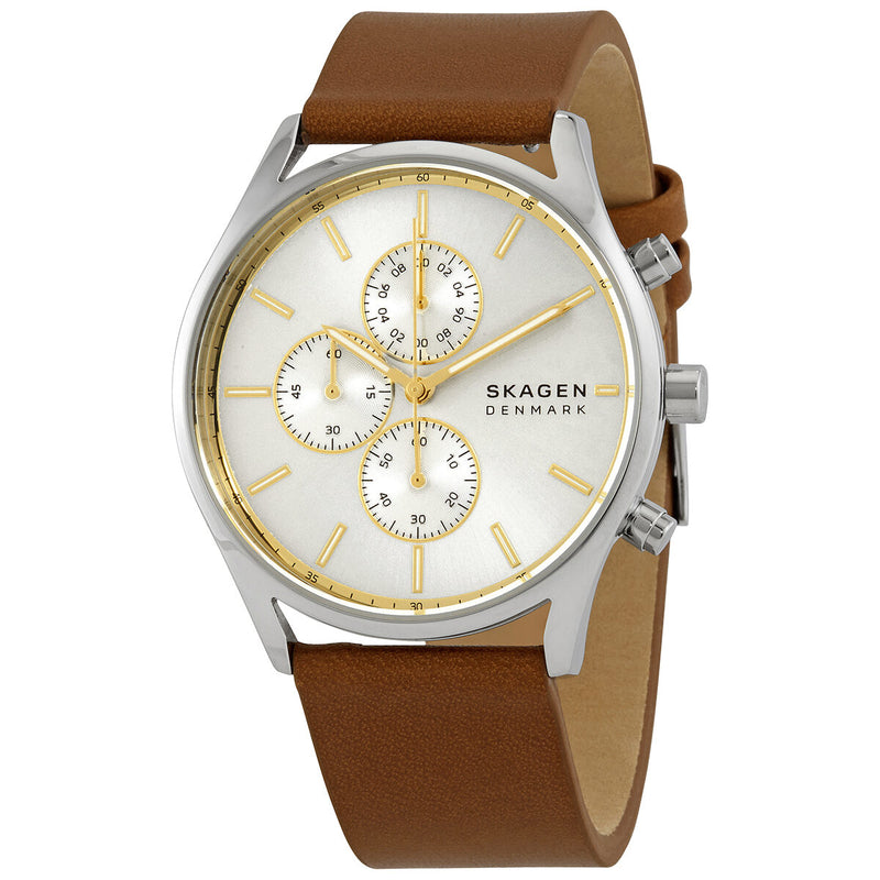 Skagen Holst Chronograph Quartz Silver Dial Men's Watch #SKW6607 - Watches of America