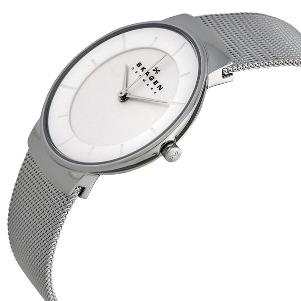 Skagen Klassik White Dial Stainless Steel Mesh Ladies Watch SKW2075 - Watches of America #2