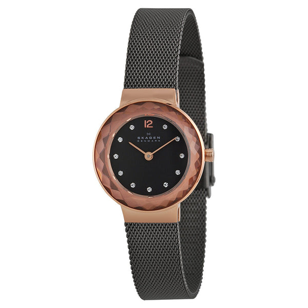 Skagen Leonora Black Mother of Pearl Dial Charcoal Ion-plated Ladies Watch 456SRM - Watches of America