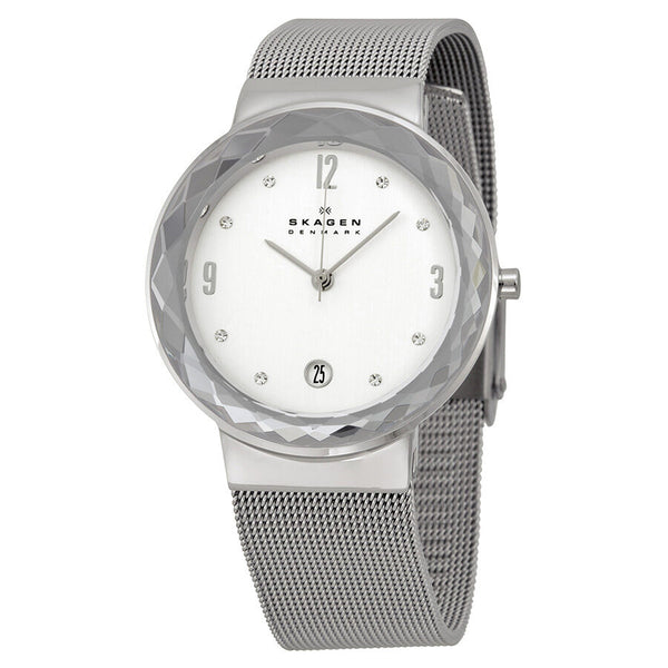 Skagen Leonora  Silver Dial Stainless Steel Mesh Ladies Watch SKW2004 - Watches of America