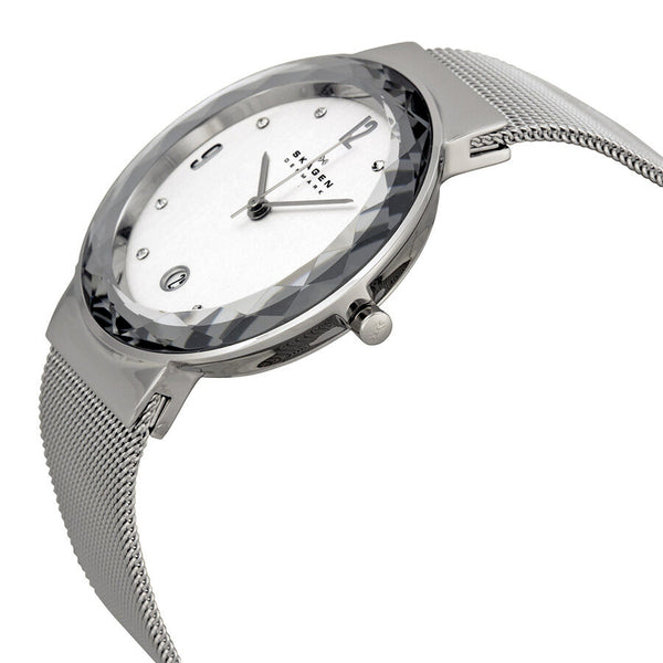 Skagen Leonora  Silver Dial Stainless Steel Mesh Ladies Watch SKW2004 - Watches of America #2