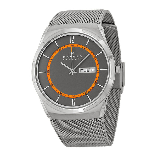 Skagen Melbye Grey Dial Grey Mesh Men's Watch #SKW6007 - Watches of America