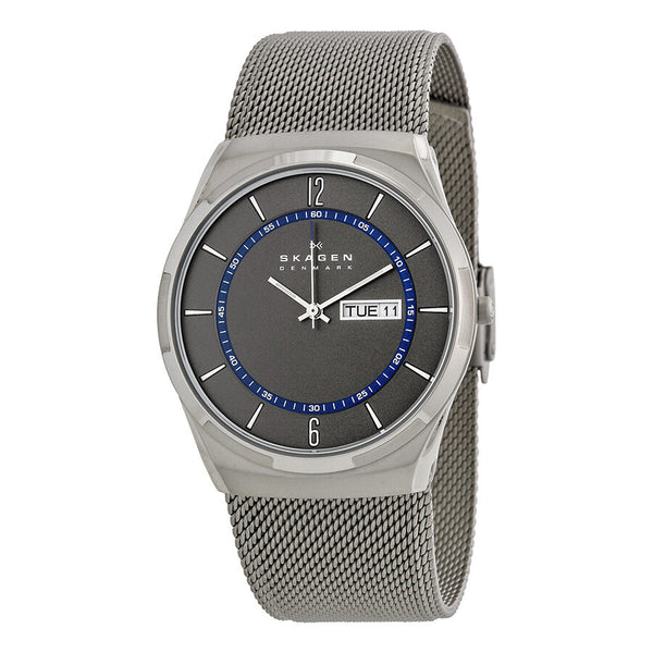 Skagen Melbye Grey Dial Stainless Steel Mesh Men's Watch #SKW6078 - Watches of America