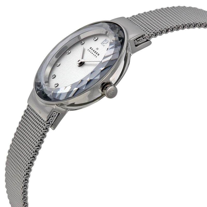 Skagen Silver Dial Stainless Steel Mesh Ladies Watch #456SSS - Watches of America #2