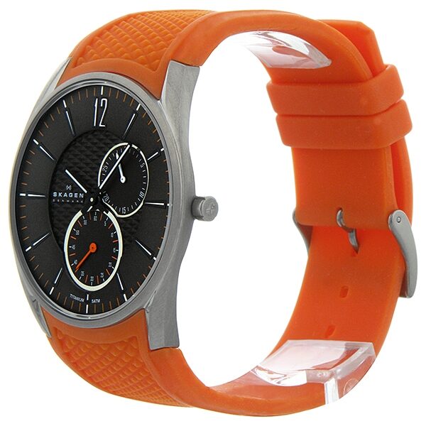 Skagen Titanium Bronze Dial Orange Silicone Strap Unisex Watch #435XXLTMO - Watches of America #2