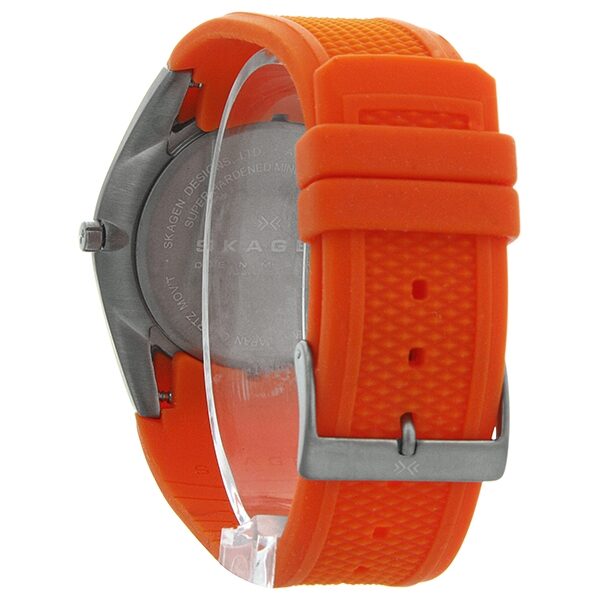 Skagen Titanium Bronze Dial Orange Silicone Strap Unisex Watch 