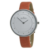 Skagen White Dial Rose Leather Strap Ladies Watch  SKW2135 - Watches of America