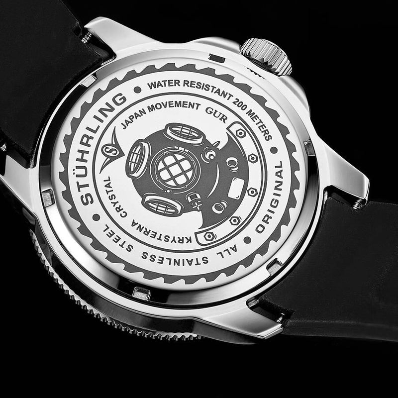 Stuhrling Original Aquadiver Quartz Black Dial Men's Watch #M13622 - Watches of America #2