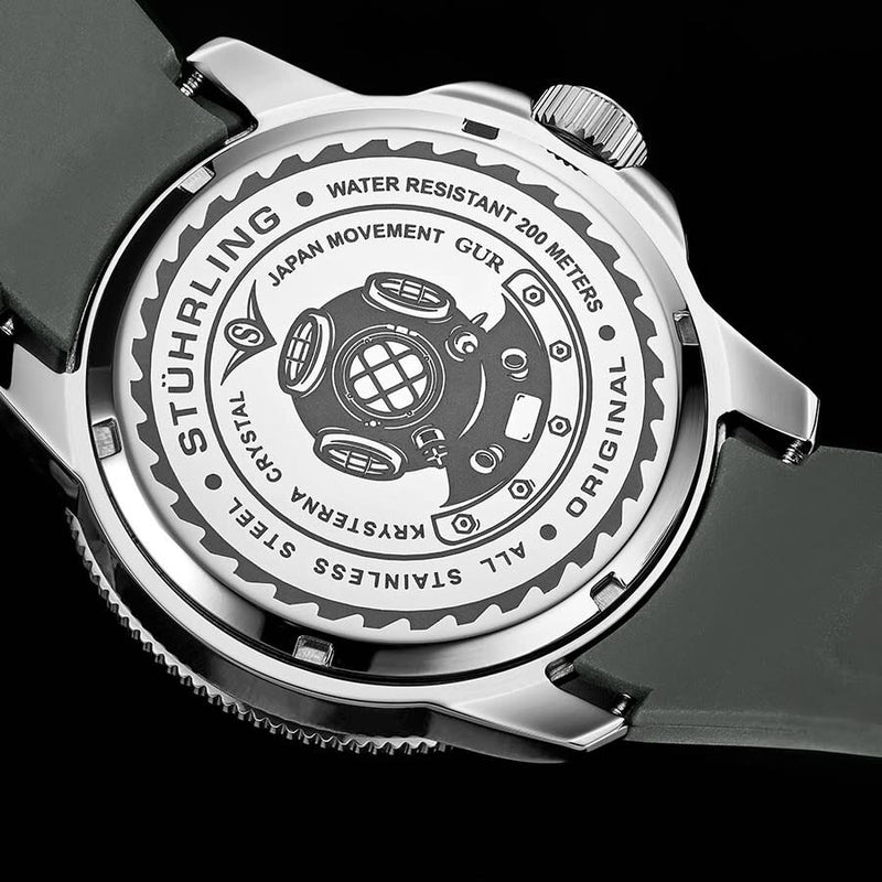 Stuhrling Original Aquadiver Quartz Grey Dial Men's Watch #M13624 - Watches of America #2