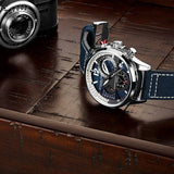 Stuhrling Original Aviator Quartz Blue Dial Men's Watch #M13587 - Watches of America #3