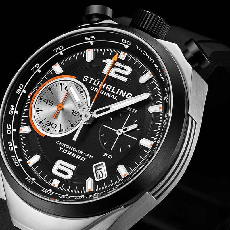 Stuhrling Original Monaco Quartz Black Dial Men's Watch #M13539 - Watches of America #2