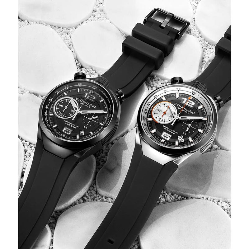 Stuhrling Original Monaco Quartz Black Dial Men's Watch #M13539 - Watches of America #3