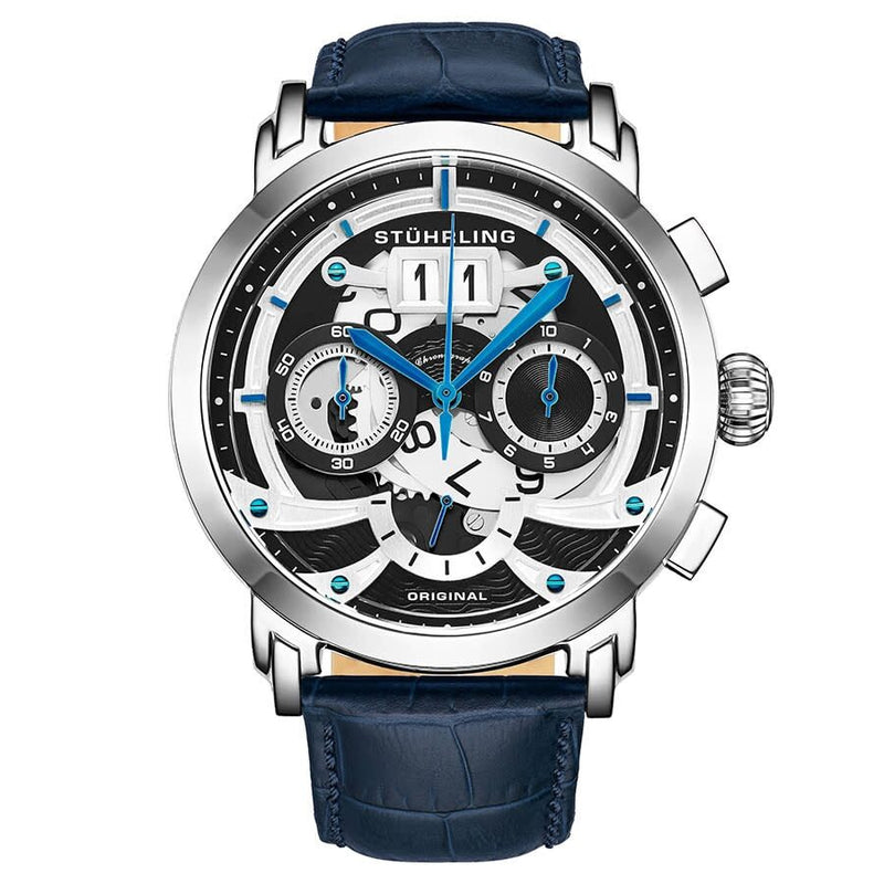 Stuhrling Original Monaco Quartz Black Dial Men's Watch #M13549 - Watches of America