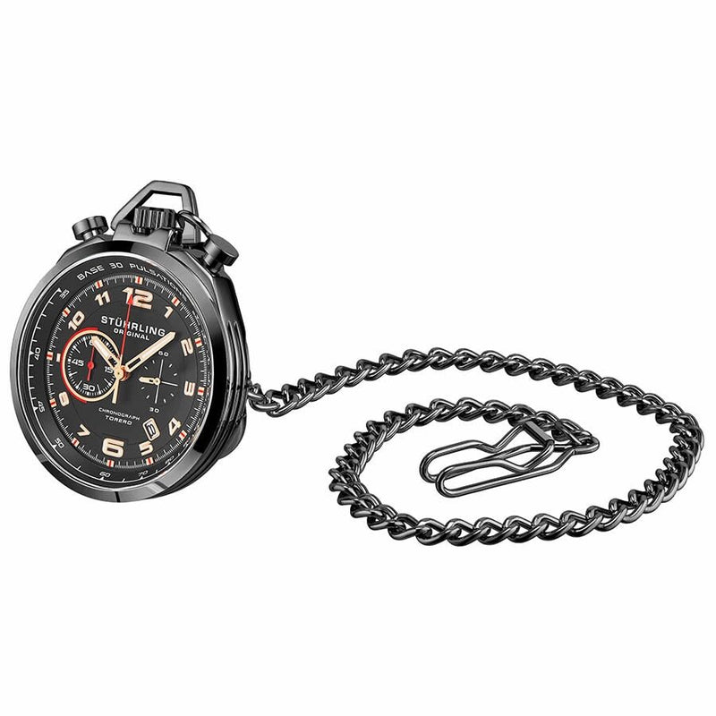Stuhrling Original Monaco Quartz Black Dial Men's Watch #M13558 - Watches of America
