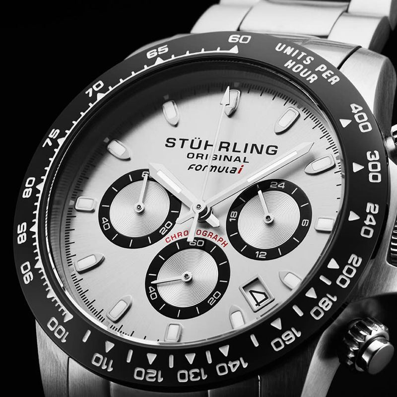 Stuhrling Original Monaco Quartz Silver Dial Men's Watch #M13560 - Watches of America #4