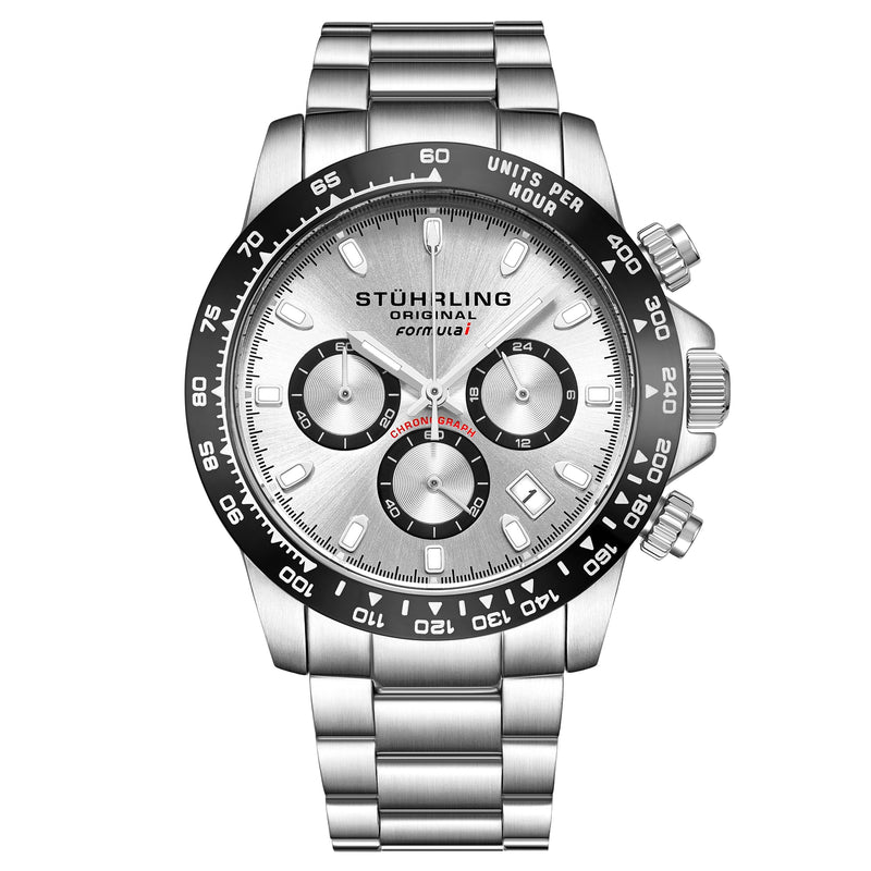 Stuhrling Original Monaco Quartz Silver Dial Men's Watch #M13560 - Watches of America