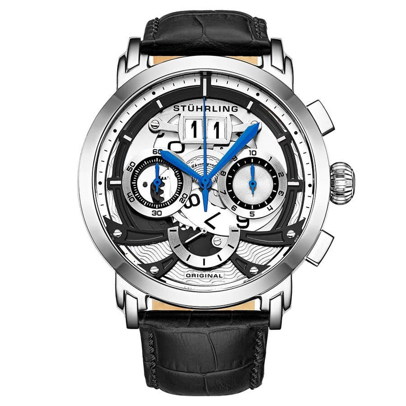 Stuhrling Original Monaco Quartz White Dial Men's Watch #M13550 - Watches of America