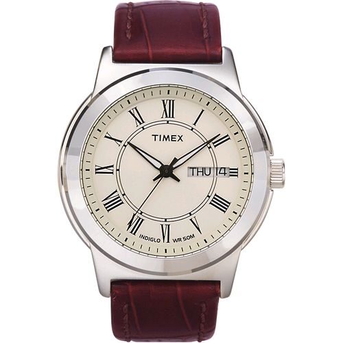 Timex Classic Brown Leather Strap Men's Watch #T2E581 - Watches of America