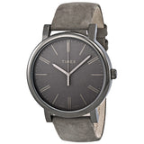 Timex Easy Reader Grey Leather Strap Men's Watch #T2N795 - Watches of America