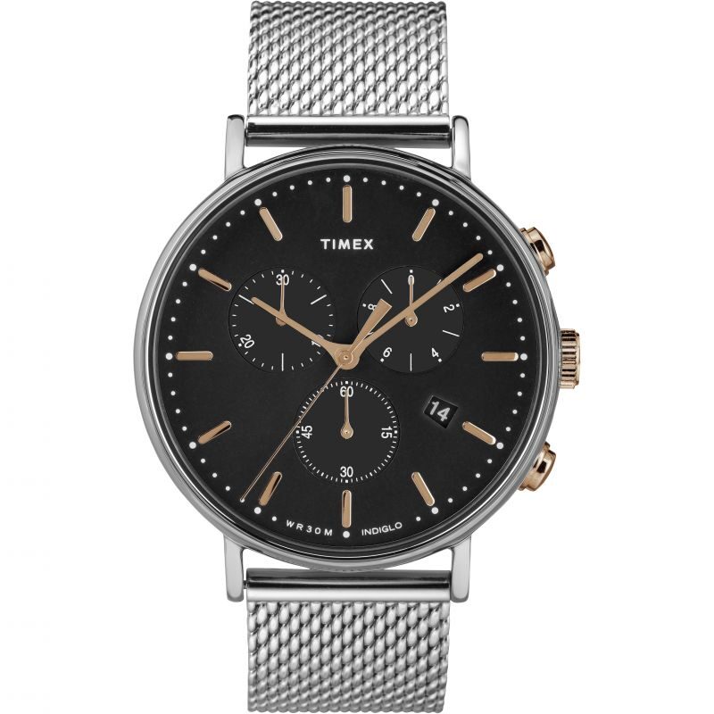 Timex Fairfield Chronograph Quartz Black Dial Men's Watch #TW2T11400 - Watches of America