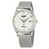 Tissot Heritage Visodate Silver Opalin Dial Men's Mesh Watch T1184101127700#T118.410.11.277.00 - Watches of America