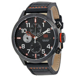 Tommy Hilfiger Multi-Function Black Dial Black Leather Men's Watch 1791136 - Watches of America