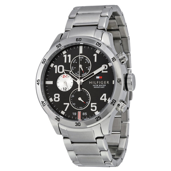 Tommy Hilfiger Multi-Function Black Dial Stainless Steel Men's Watch 1791141 - Watches of America