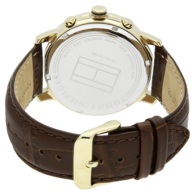 Tommy Hilfiger Keagan Silver Dial Leather Strap Men's Watch#1791291 - Watches of America #4