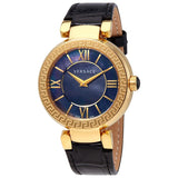 Versace Leda Black Mother of Pearl Black Leather Ladies Watch #VNC200017 - Watches of America #2