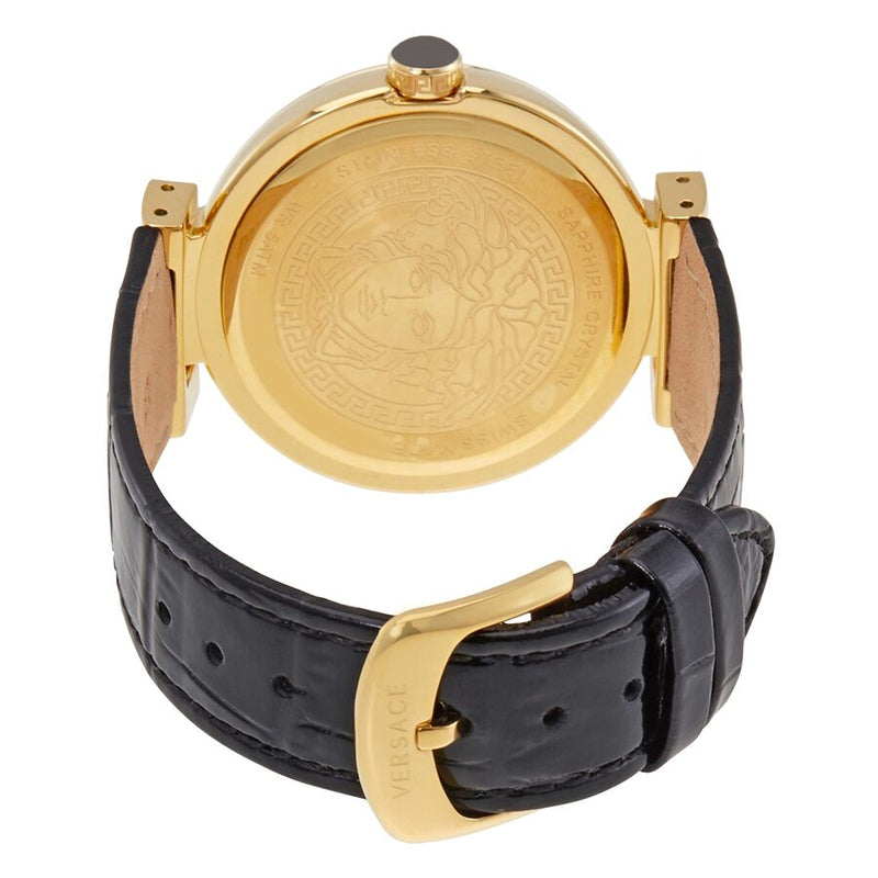Versace Leda Black Mother of Pearl Black Leather Ladies Watch #VNC200017 - Watches of America #3