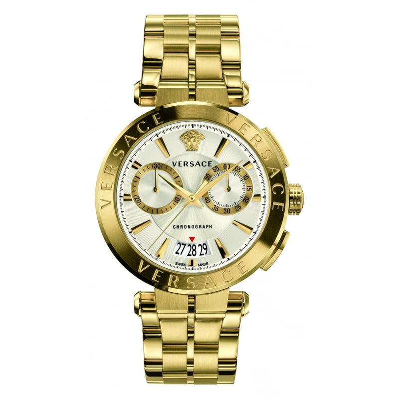 Versace V-Racer Aion Gold Chronograph Men's Watch  VBR060017 - Watches of America