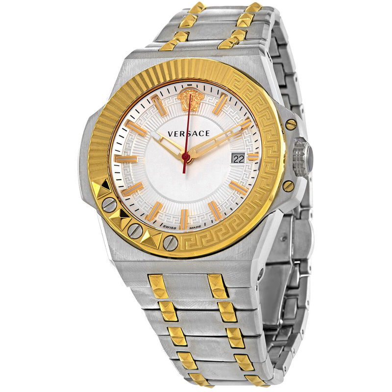 Versace Chain Reaction Quartz Silver Dial Men's Watch VEDY00519 - Watches of America