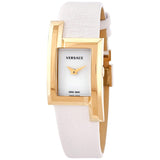 Versace Greca Icon White Dial White Leather Ladies Watch #VELU00219 - Watches of America