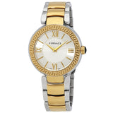 Versace Leda Silver Dial Two-tone Ladies Watch #VNC220017 - Watches of America
