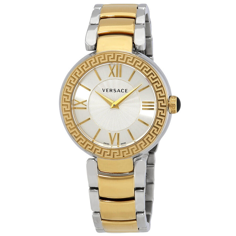 Versace Leda Silver Dial Two-tone Ladies Watch #VNC220017 - Watches of America