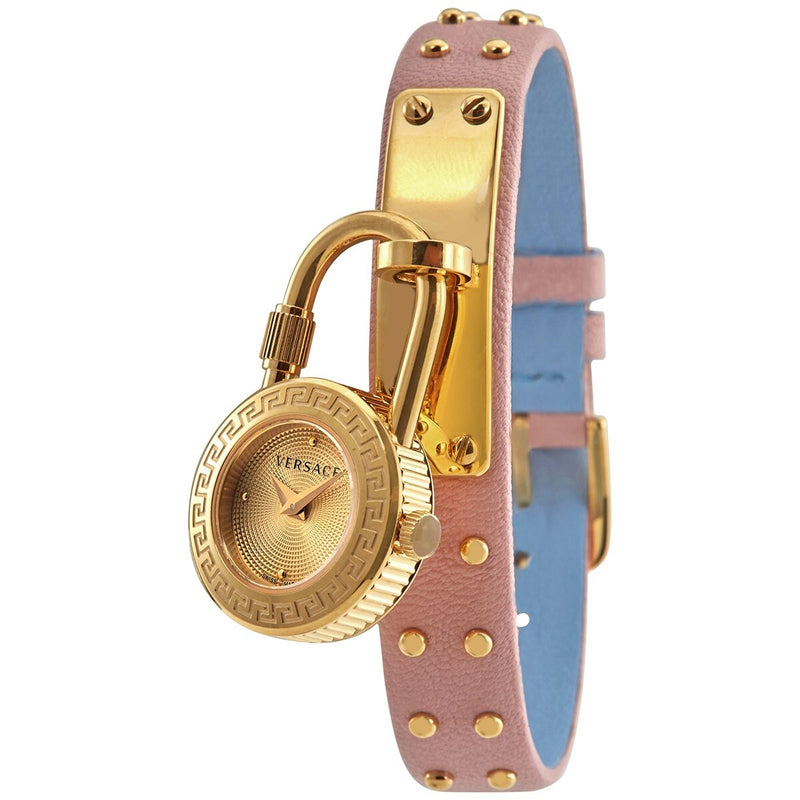 Versace Medusa Lock Icon Quartz Gold Dial Ladies Watch #VEDW00219 - Watches of America #4