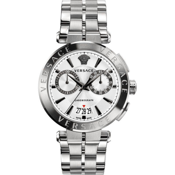Versace V-Racer Chronograph Silver Men's Watch  VBR040017 - Watches of America