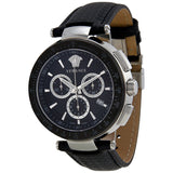 Versace Mystique Chronograph Black Dial Black Leather Watch I8C99D008-S009#IAC99D008-S009 - Watches of America