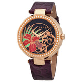 Versace Quartz Diamond Black Dial Purple Leather Ladies Watch #I9Q81D9HIS702 - Watches of America