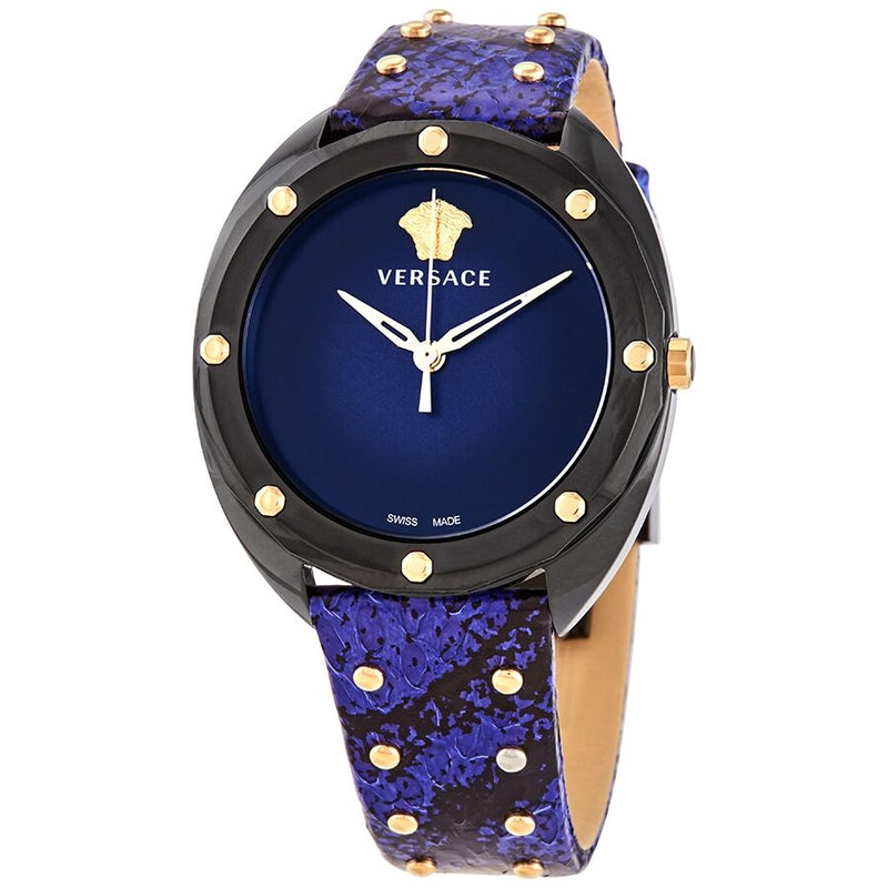 Versace Shadov Quartz Black Dial Ladies Watch #VEBM00418 - Watches of America