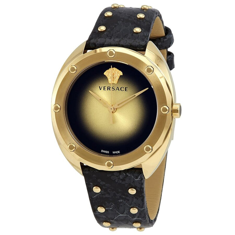 Versace Shadov Quartz Champagne Dial Ladies Watch VEBM00318 - Watches of America