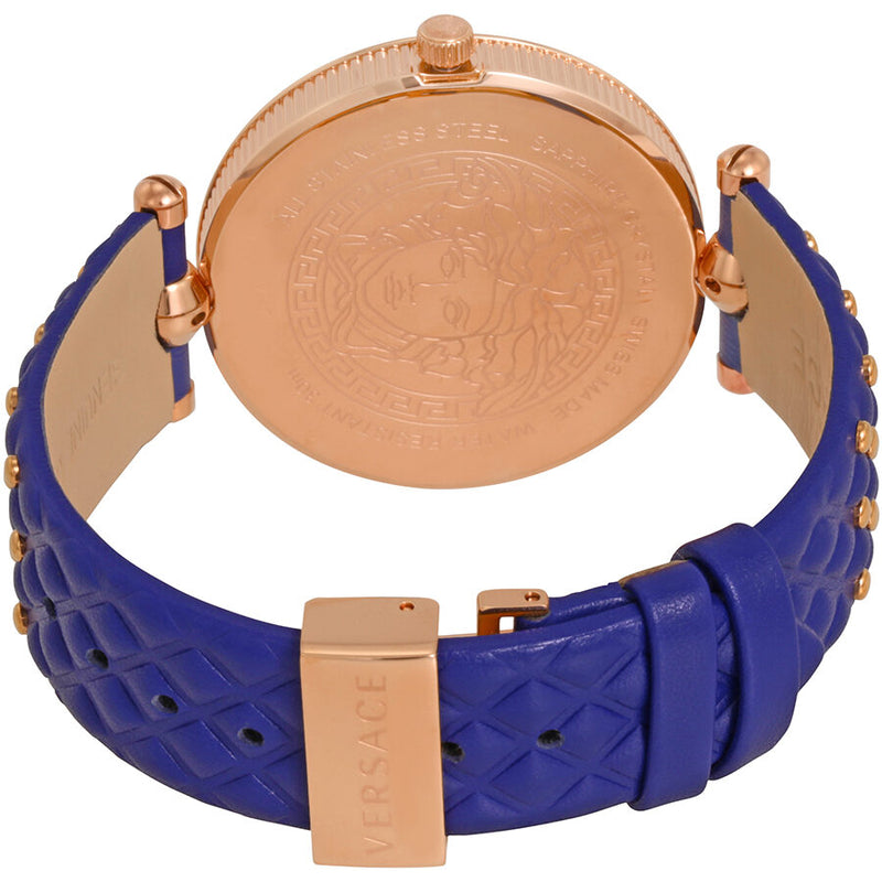 Versace Vanitas Blue Dial Ladies Leather Watch #VK7740017 - Watches of America #3